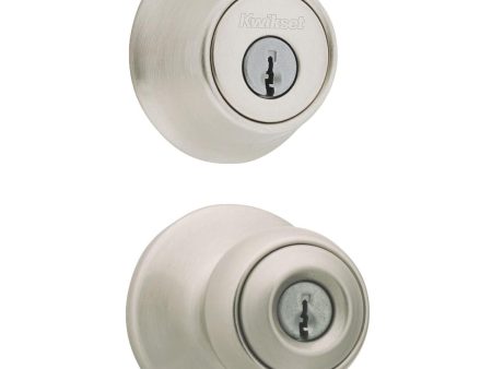 Kwikset Polo Satin Nickel Deadbolt and Door Knob Combo on Sale