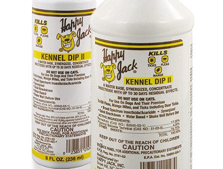 Happy Jack Kennel Dip II Flea Tick Dip Kills Lice & Ear Mites 4 oz Supply