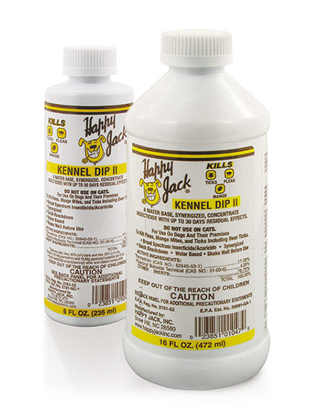 Happy Jack Kennel Dip II Flea Tick Dip Kills Lice & Ear Mites 4 oz Supply