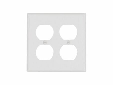 Eaton Cooper Wiring Standard Size Duplex Receptacle Wallplate, White Online now