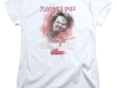 CHILD S PLAY 2 : PLATTIME S OVER S\S WOMENS TEE WHITE MD Hot on Sale