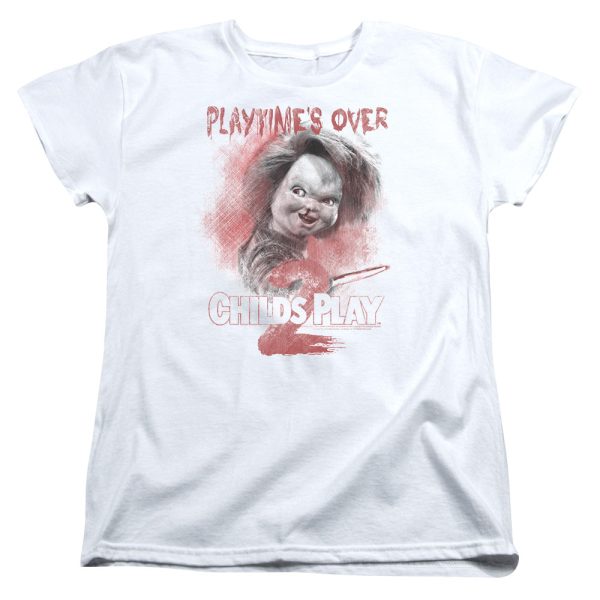 CHILD S PLAY 2 : PLATTIME S OVER S\S WOMENS TEE WHITE MD Hot on Sale