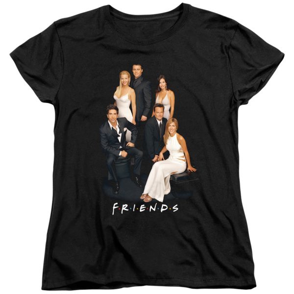 FRIENDS : CLASSY WOMENS SHORT SLEEVE Black LG For Sale