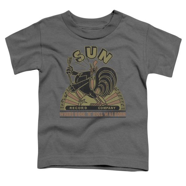 SUN RECORDS : SUN ROOSTER TODDLER SHORT SLEEVE CHARCOAL XL (5T) For Cheap