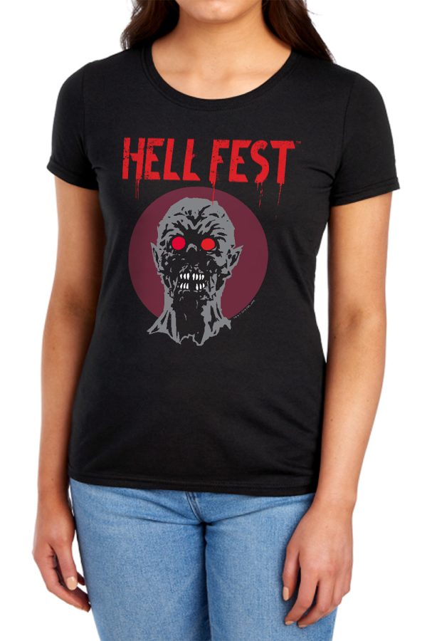 HELL FEST : LOGO WOMENS SHORT SLEEVE Black XL Sale