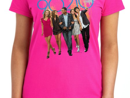 90210 : WALK DOWN THE STREET S\S WOMENS TEE HOT PINK LG on Sale