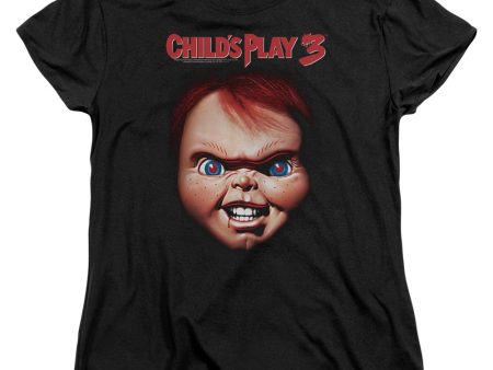 CHILD S PLAY 3 : CHUCKY S\S WOMENS TEE BLACK SM Sale