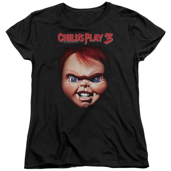 CHILD S PLAY 3 : CHUCKY S\S WOMENS TEE BLACK SM Sale