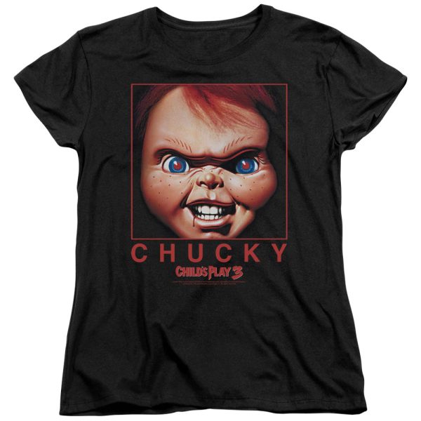 CHILD S PLAY 3 : CHUCKY SQUARED S\S WOMENS TEE Black SM Supply