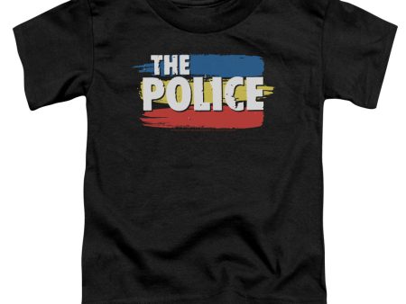 THE POLICE : THREE STRIPES LOGO S\S TODDLER TEE Black SM (2T) Sale