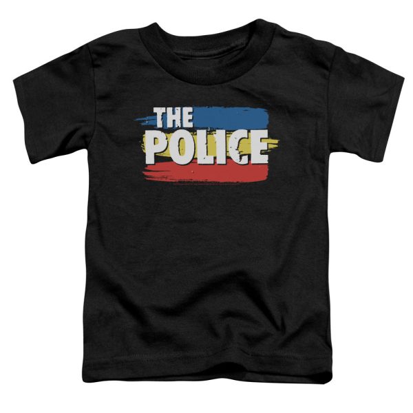 THE POLICE : THREE STRIPES LOGO S\S TODDLER TEE Black SM (2T) Sale