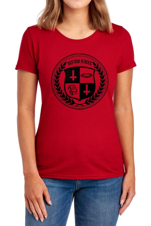 HELL FEST : DEFORM SCHOOL WOMENS SHORT SLEEVE Red XL on Sale