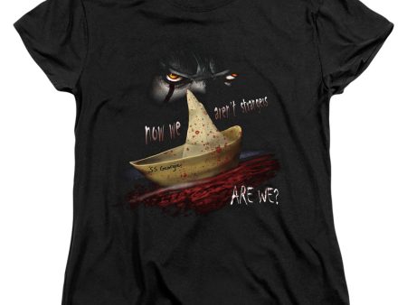 IT 2017 : NOW WE AREN T STRANGERS WOMENS SHORT SLEEVE Black SM on Sale