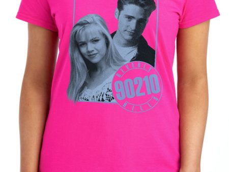 90210 : BRANDON AND KELLY S\S WOMENS TEE HOT PINK LG Online Sale