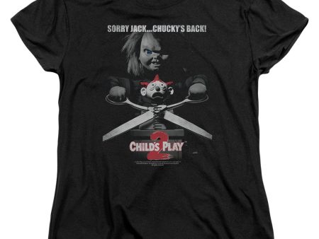 CHILD S PLAY 2 : JACK POSTER S\S WOMENS TEE Black SM For Discount