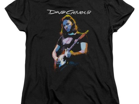 DAVID GILMOIR : GUITAR GILMOIR WOMENS SHORT SLEEVE Black SM Online Hot Sale