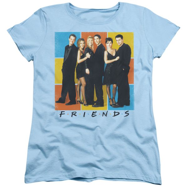 FRIENDS : COLOR BLOCK OF FRIENDS WOMENS SHORT SLEEVE Light Blue LG For Cheap