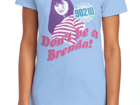 90210 : DON T BE A BRENDA S\S WOMENS TEE LIGHT BLUE SM on Sale