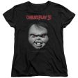 CHILD S PLAY 3 : FACE POSTER S\S WOMENS TEE Black SM Fashion