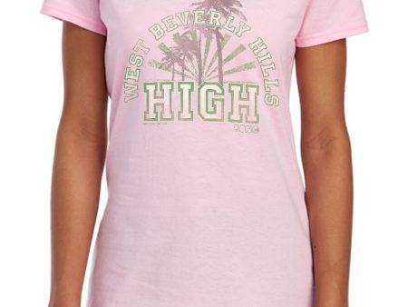 90210 : WEST BEVERLY HILLS HIGH S\S WOMENS TEE PINK LG Online Sale