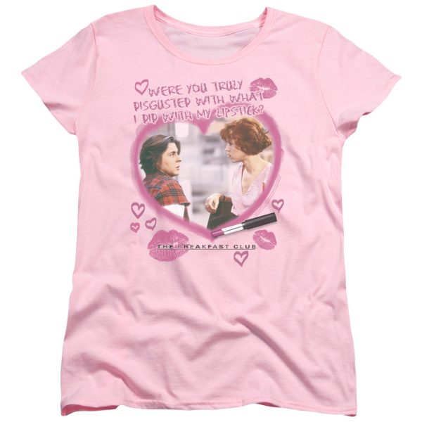 BREAKFAST CLUB : LIPSTICK S\S WOMENS TEE PINK LG Hot on Sale