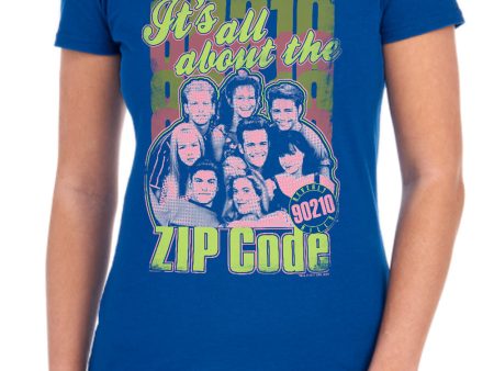 90210 : ZIP CODE WOMENS SHORT SLEEVE ROYAL BLUE XL on Sale