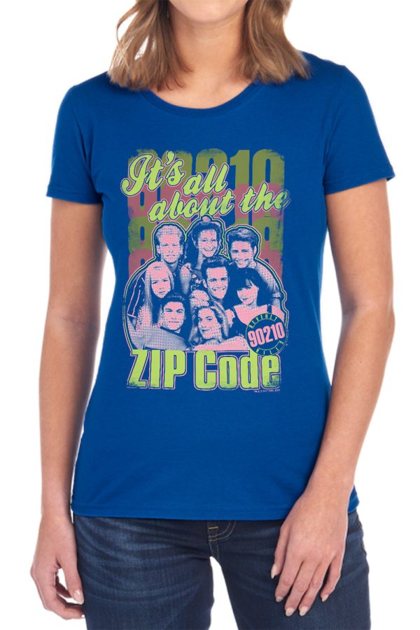 90210 : ZIP CODE WOMENS SHORT SLEEVE ROYAL BLUE XL on Sale