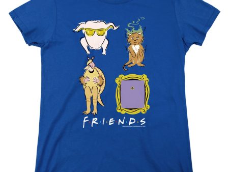 FRIENDS : SYMBOLS WOMENS SHORT SLEEVE ROYAL BLUE SM Sale