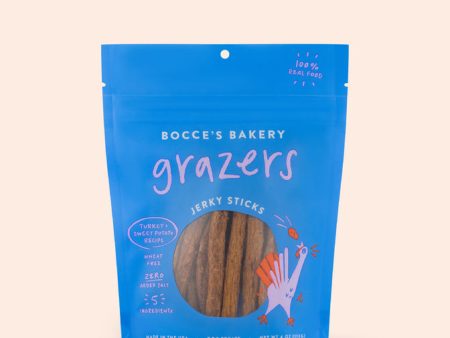 Bocce s Bakery Grazers Turkey & Sweet Potato Jerky Sticks Sale