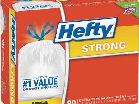 Hefty 13 Gal. Tall Kitchen White Trash Bag (90-Count) For Sale