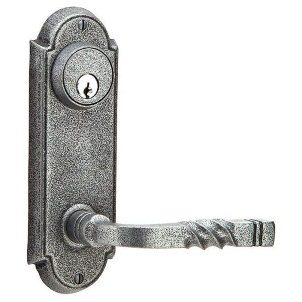 Emtek 7015SV Dummy Pair Keyed , Sideplate Locksets No.5 3-5 8  Center to Center Keyed , Savannah Knob Cheap