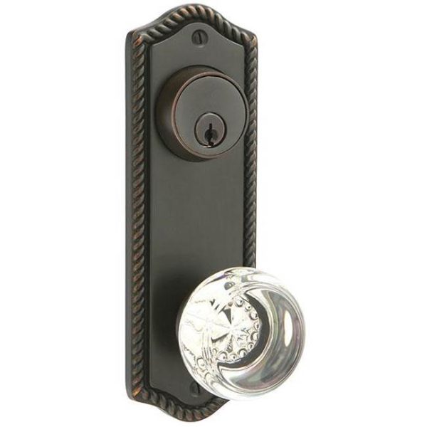 Emtek 7090TRTRH Passage Single Keyed , Sideplate Locksets Rope 3-5 8  Center to Center Keyed , Triton Lever , RH Cheap