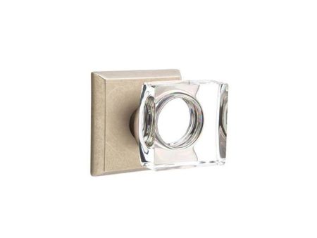 Emtek 7058MSC Dummy , No.1 Rosette , Modern Square Crystal Knob Hot on Sale